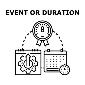 Event duration management planning timeline concept Stock Illustration