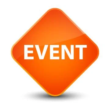 Event elegant orange diamond button Stock Illustration