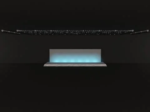 Event empty stage with stairs in front view, a rectangular screen Illustrazione stock