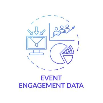 Event engagement data concept icon Stock Illustration