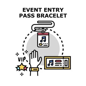 Event entry pass bracelet providing access control Illustrazione stock