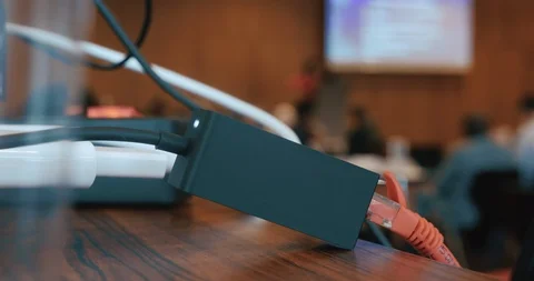 Event ethernet connexion close up Stock Footage 118228305