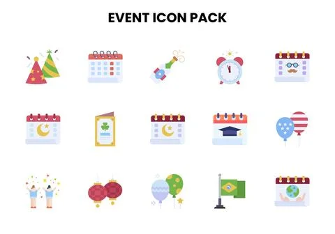 Event Flat Graphics Icons Pack Ilustração Stock