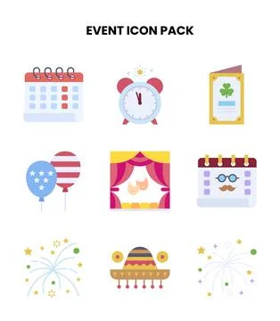 Event Flat Graphics Icons Pack Ilustración de archivo