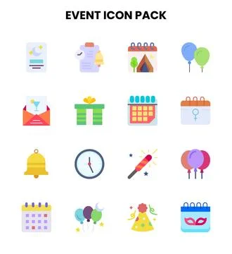 Event Flat Graphics Icons Pack 스톡 일러스트