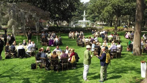 Event at Forsyth Park Vídeo Stock 104526261