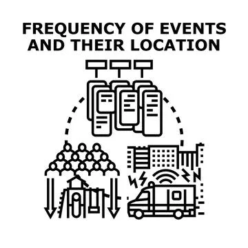 Event frequency and location data analysis Stock Illustration