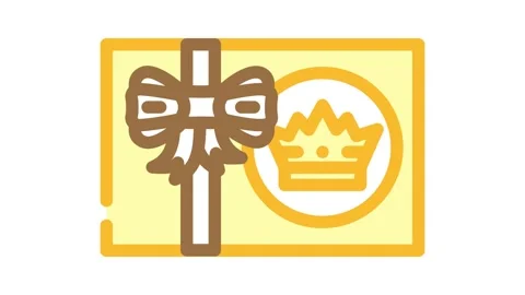 Event gift box color icon animation Stock Footage 327271566