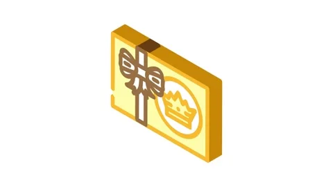 Event gift box isometric icon animation Stock Footage 327294533