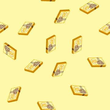 Event gift box isometric icon seamless pattern 스톡 일러스트