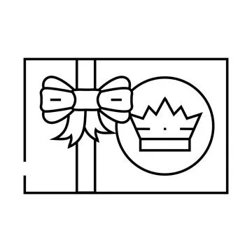 Event gift box line icon vector illustration Stock Illustration