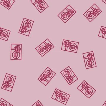 Event gift box line vector seamless pattern Illustrazione stock