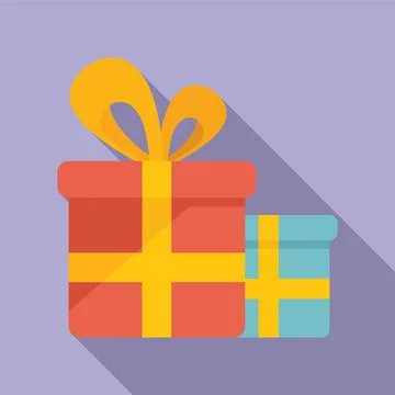 Event gift boxes icon flat vector. Meeting manager Ilustração Stock