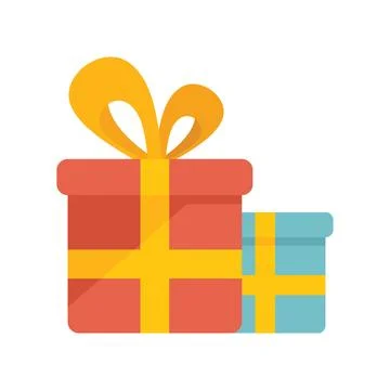 Event gift boxes icon flat vector. Meeting manager Ilustração Stock