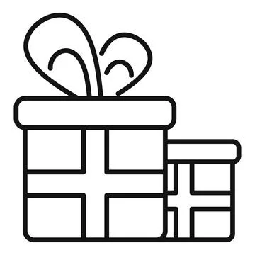 Event gift boxes icon outline vector. Meeting manager Ilustração Stock