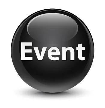 Event glassy black round button Stock Illustration