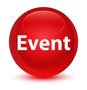 Event glassy red round button Stock Illustration