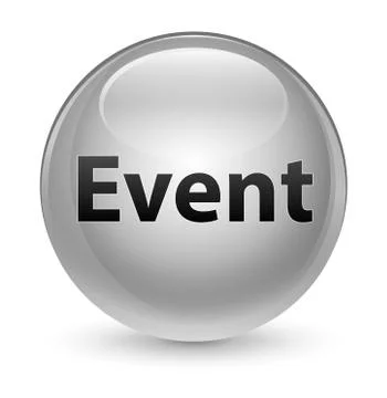 Event glassy white round button Stock Illustration