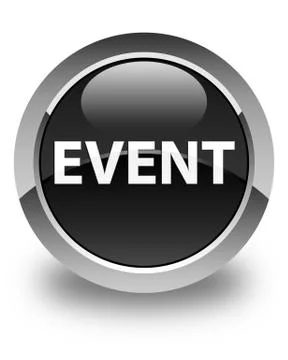 Event glossy black round button Stock Illustration
