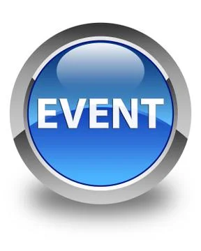 Event glossy blue round button Stock Illustration