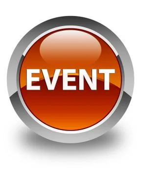 Event glossy brown round button 스톡 일러스트