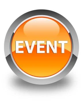 Event glossy orange round button Stock Illustration