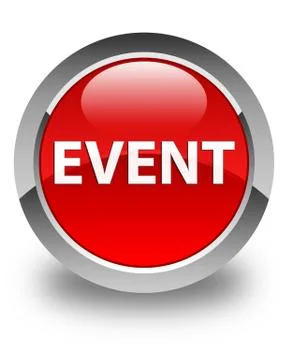 Event glossy red round button Stock Illustration