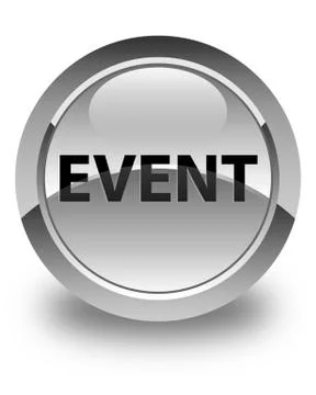 Event glossy white round button Stock Illustration