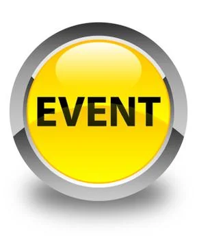 Event glossy yellow round button 스톡 일러스트