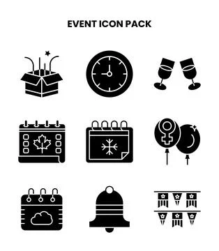 Event Glyph Bundle Icons Pack Ilustração Stock