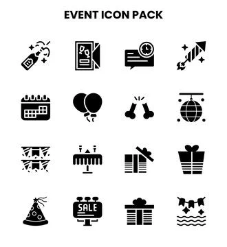 Event Glyph Bundle Icons Pack 스톡 일러스트
