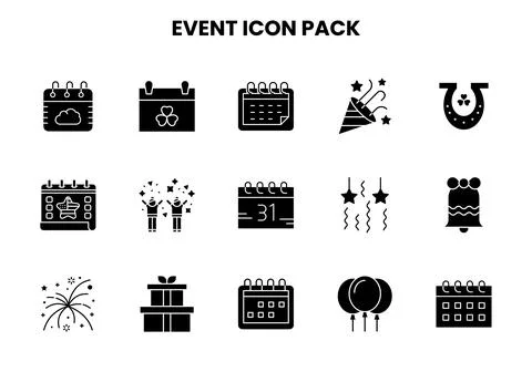 Event Glyph UI Icons Pack Ilustração Stock
