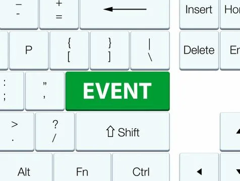 Event green keyboard button Stock Illustration