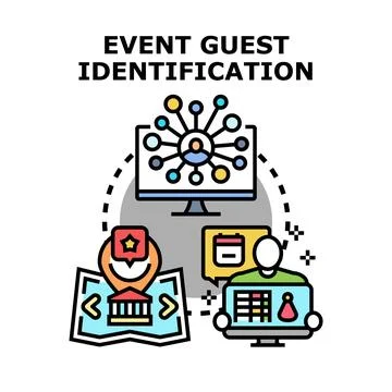 Event guest identification and access control system Ilustração Stock