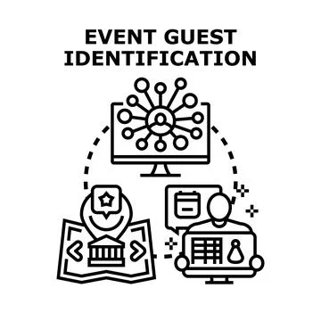 Event guest identification and access control system Stock Illustration