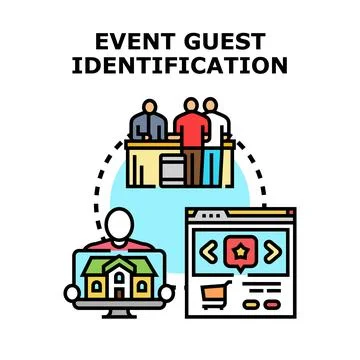 Event guest identification and digital management concept Ilustração Stock