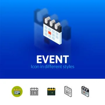 Event icon in different style Stock Illustration