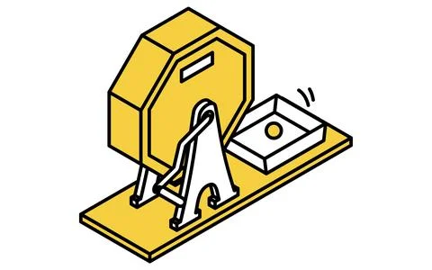 Event Icon, Simple isometric icon of a lottery rattle Illustrazione stock