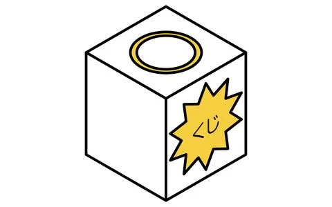 Event Icon, Simple isometric icon of a raffle drawing box Stock Illustration