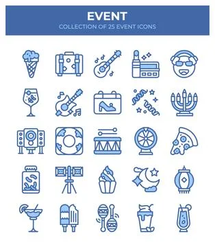 Event Icons Collection. 25 Fun Party Celebration Icons イラスト素材