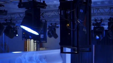 Event lighting devices switched on close up Stock-Footage 129639552
