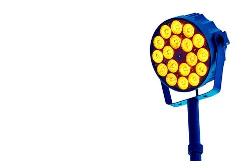 Event lighting.Orange led pair spotlight on isolated on white.Disco dance Stock Illustration