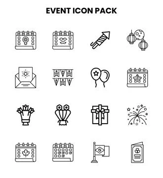 Event Line Graphics Icons Pack 스톡 일러스트