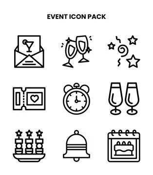 Event Line Scalable Icons Pack Stock Illustration