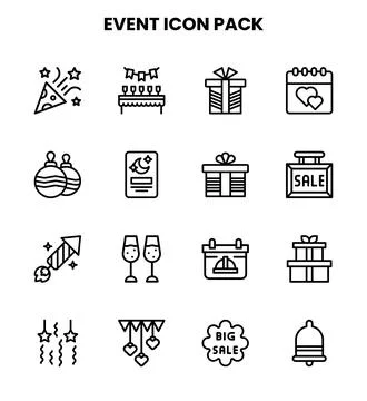 Event Line Scalable Icons Pack Stock Illustration