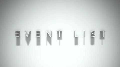 Event list 3D title animation with shadows on a white background Stock Footage 297385278