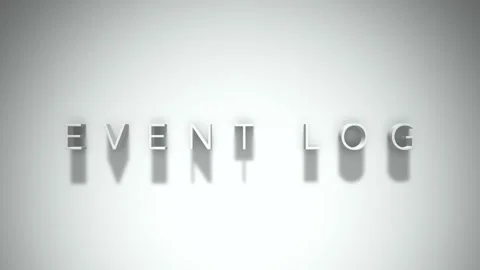 Event log 3D title animation with shadows on a white background Stock Footage 297381523