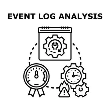 Event log analysis data management monitoring process Stockillustratie