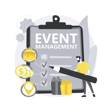 Event management abstract concept vector illustration. Ilustração Stock