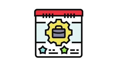 Event management business process color icon animation Video stock 326110566